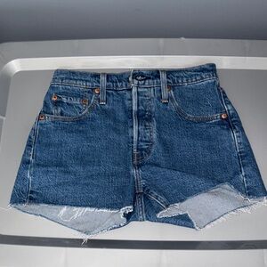Levi's Dark Blue Denim Cutoff Shorts
